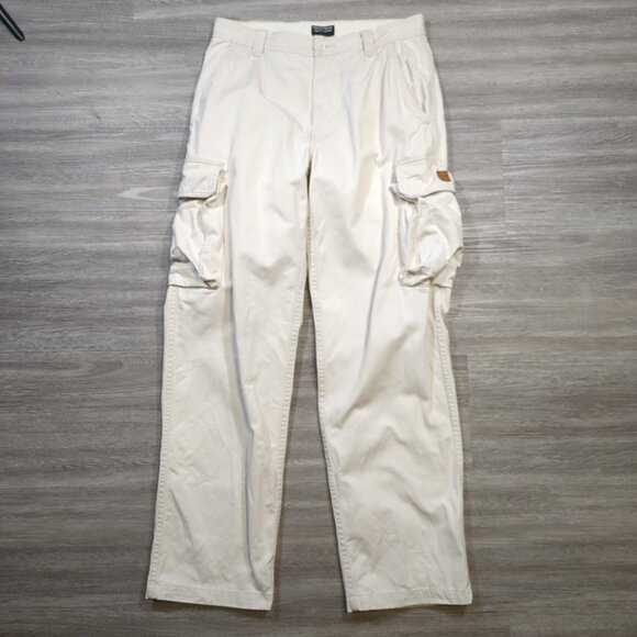 Polo Jeans Co Ralph Lauren Men's 32x32 White Cargo Pants 67th Reg Military Y2K - Picture 1 of 15